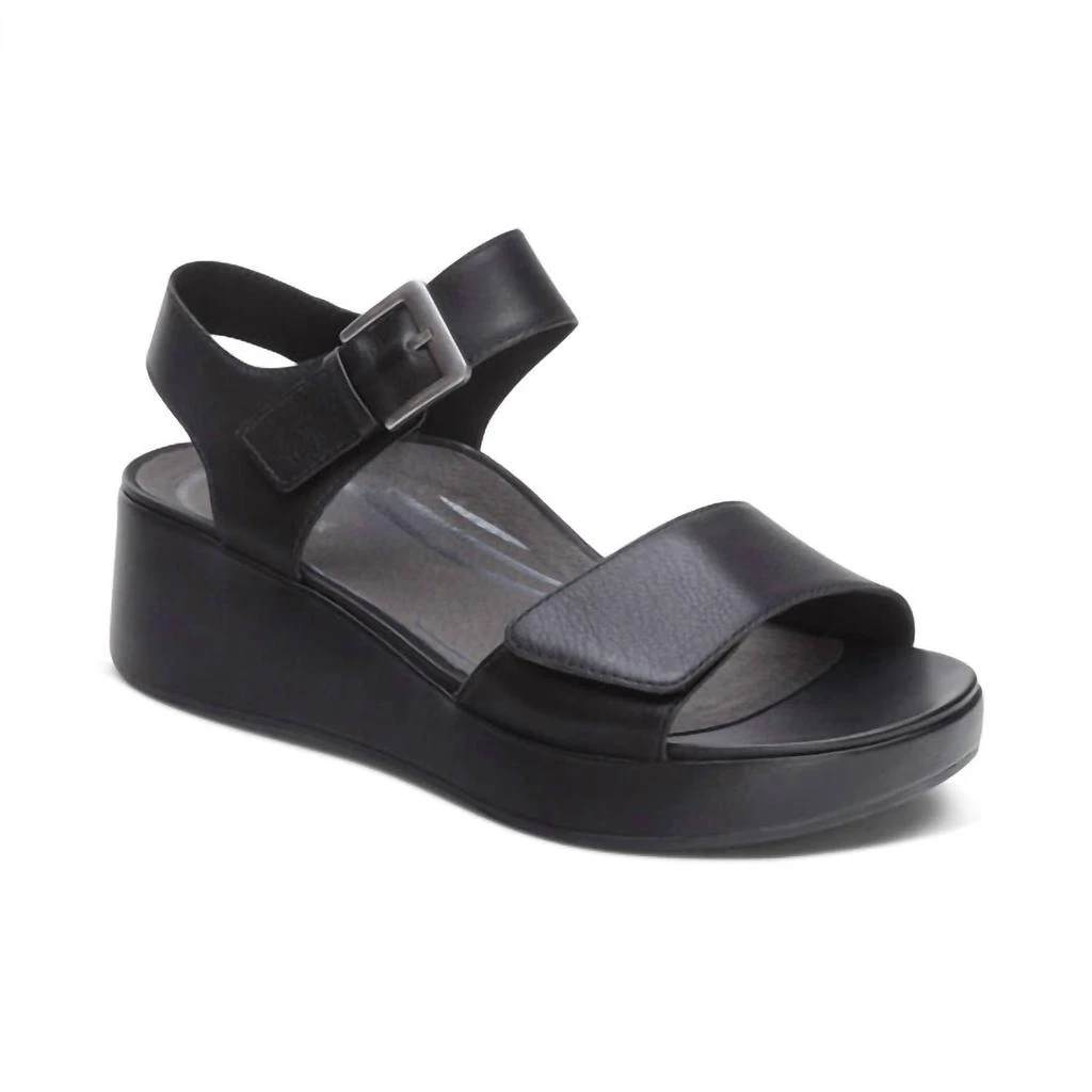Aetrex Aetrex - Women
s Ariel Adjustable Quarter Strap Wedge 1