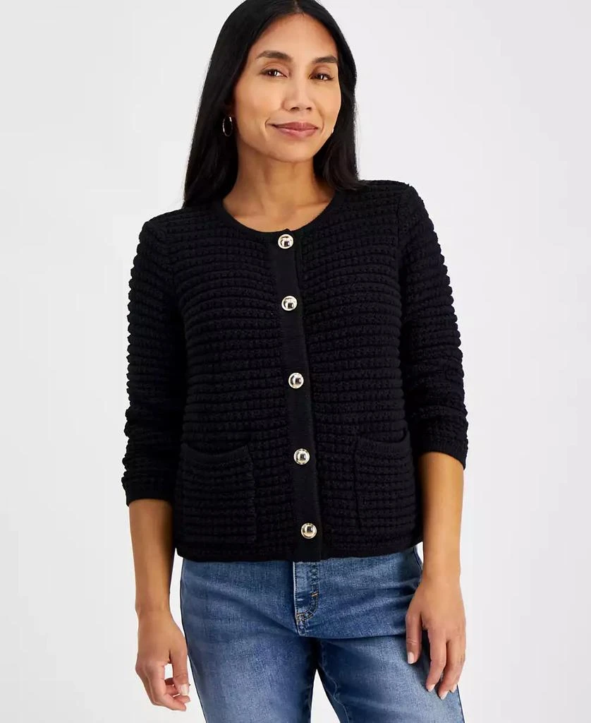 INC International Petite Yarn-Blend Button-Down Cardigan Sweater, Created for Macy's 1