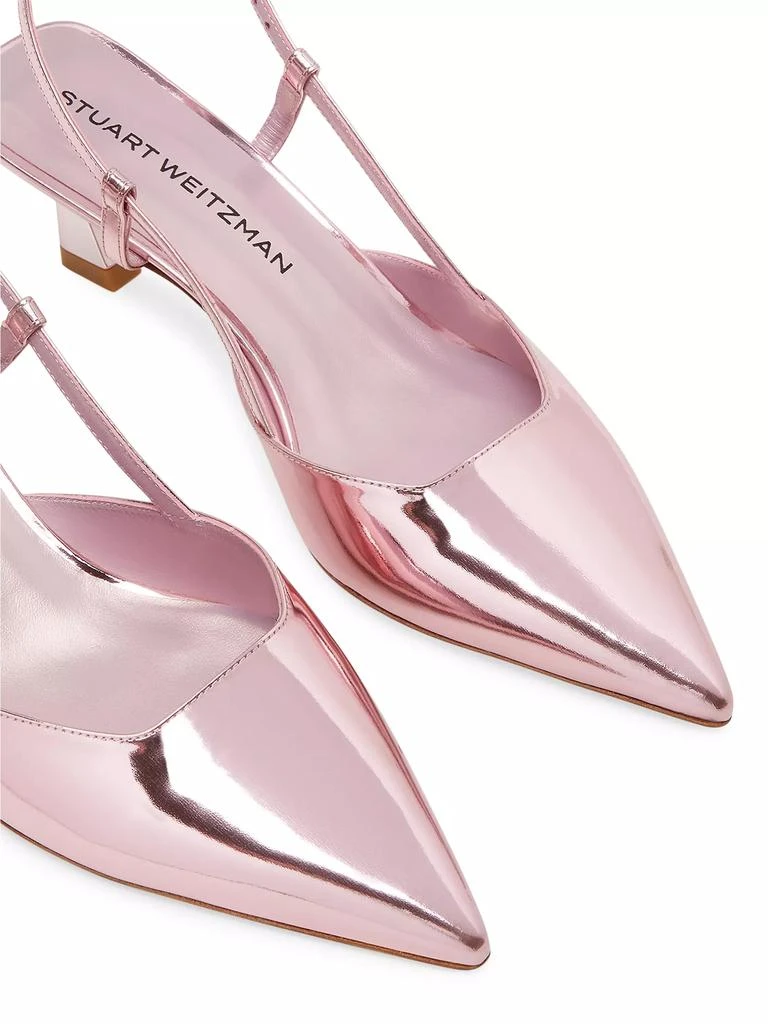 Stuart Weitzman Vinnie 50MM Metallic Patent Leather Pumps 4