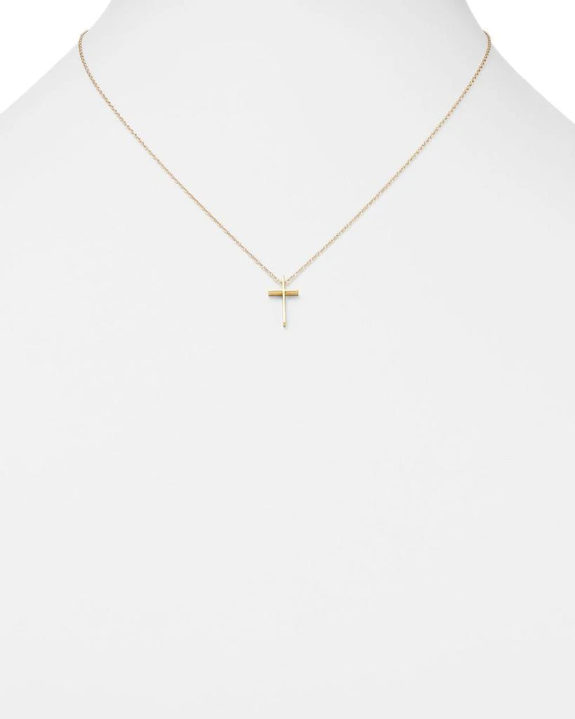 Bloomingdale's 14K Yellow Gold Small Cross Pendant Necklace, 18" 2