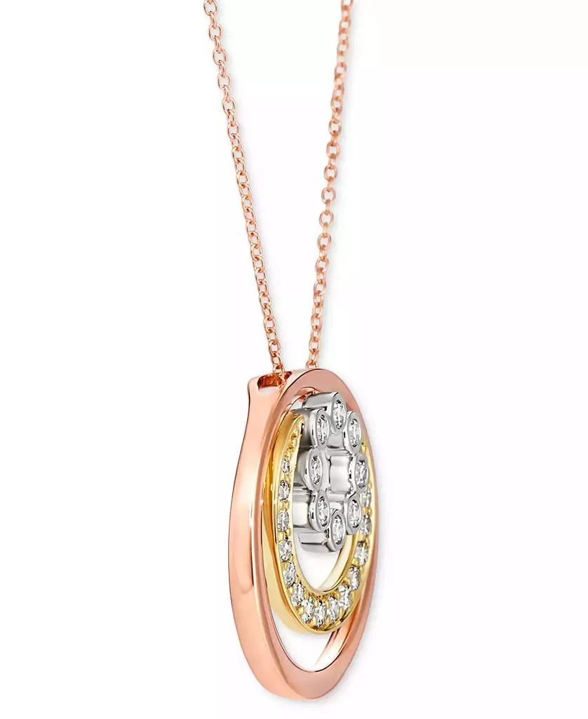 Le Vian Nude Diamond Graduated Circle Adjustable 20" Pendant Necklace (5/8 ct. t.w.) in 14k Tricolor Gold 2