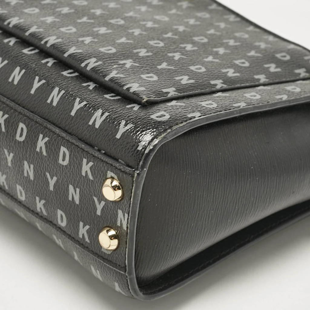 DKNY DKNY Black/Grey Monogram Coated Fabric Ava Zip Crossbody Bag 12