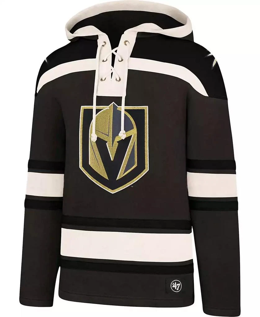 47 Brand Men's Charcoal, Black Vegas Golden Knights Superior Lacer Pullover Hoodie 3