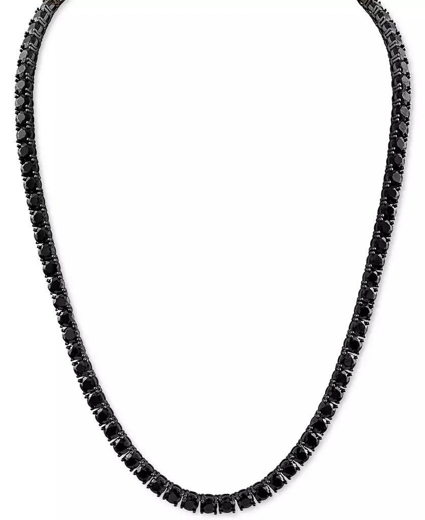 Esquire Men's Jewelry Black Spinel 24" Tennis Necklace in Black Ruthenium-Plated Sterling Silver, Created for Macy's 1