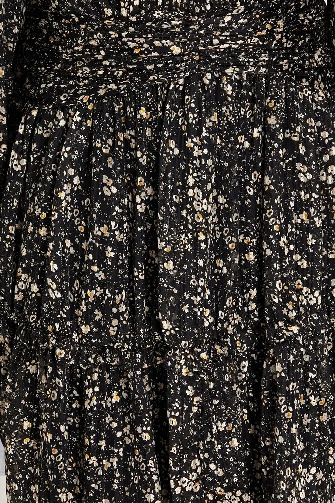Monique Lhuillier Ruched floral-print jacquard mini dress 4