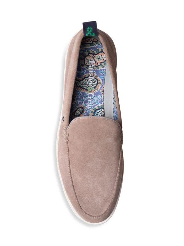 Paisley and Gray Suede Platform Slip On Sneakers 4