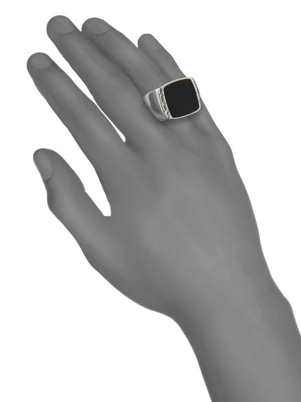 John Hardy ID Silver Black Jade Signet Ring 2