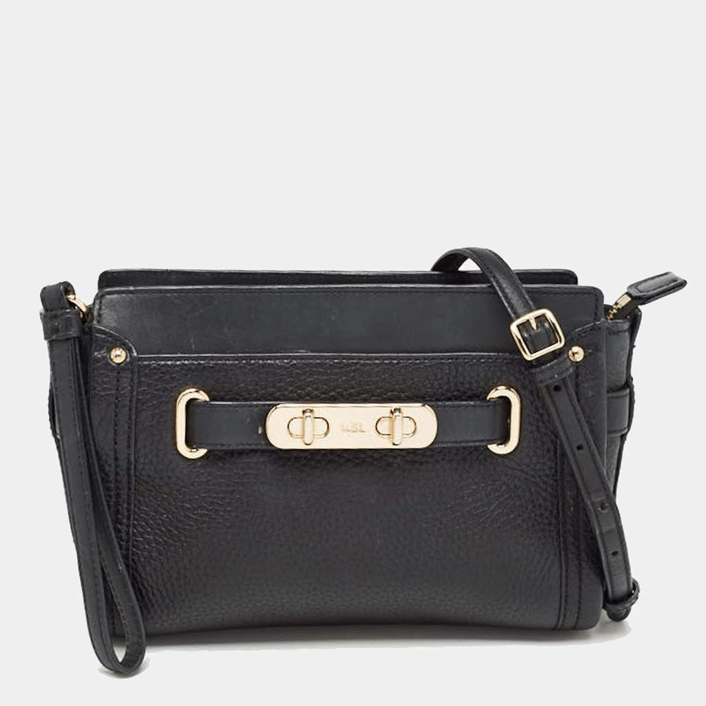 Coach Coach Black Leather Swagger Wristlet Crossbody Bag 1