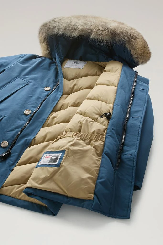 Woolrich Arctic Parka in Ramar Cloth with Detachable Fur Trim - Men - Blue 6