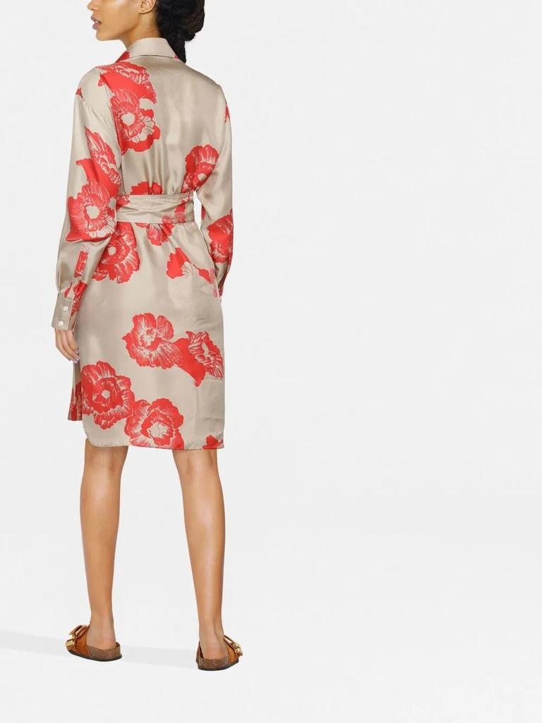 SALVATORE FERRAGAMO★素敵!FLORAL PRINT SHIRT w BELT DRESS Salvatore Ferragamo Ferragamo Floral Print Belted Shirt