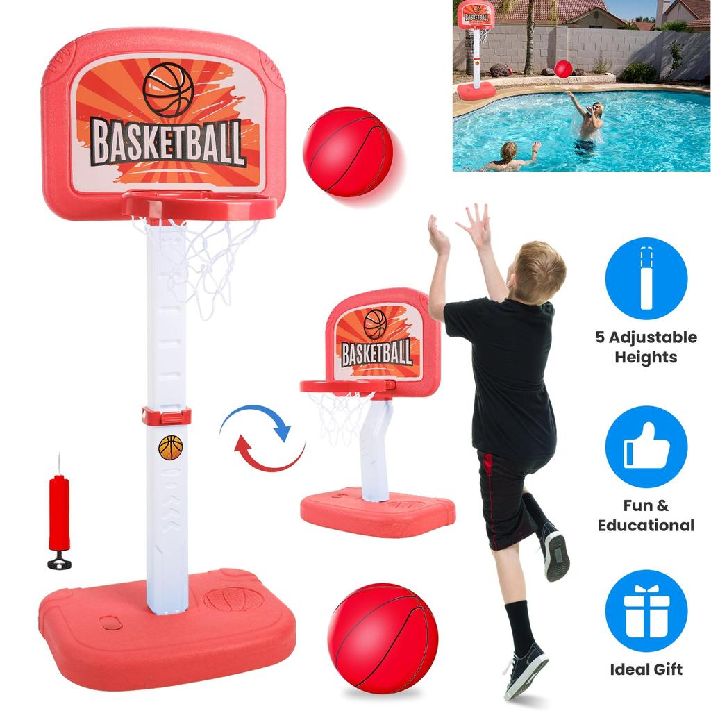 Global Bazaar 2 In 1 Poolside Basketball Game Set with 2 Balls