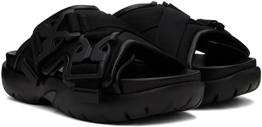 Bottega Veneta Black Snap Slide Sandals 4