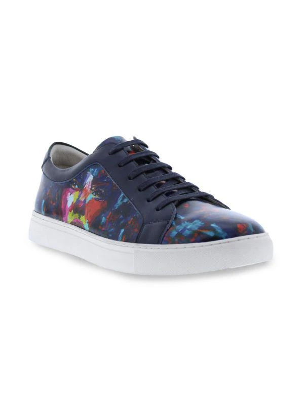 Robert Graham Greatwhite Paint Leather Sneakers 2