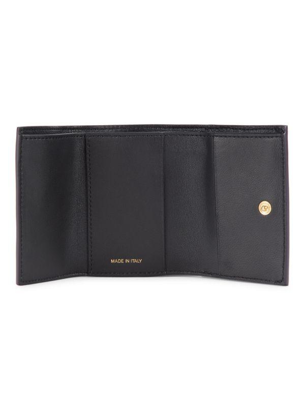 [Marni] Bead Tripold Wallet - Black / ☆送料込☆ Black leather zip-around bifold wallet with Marni Mending