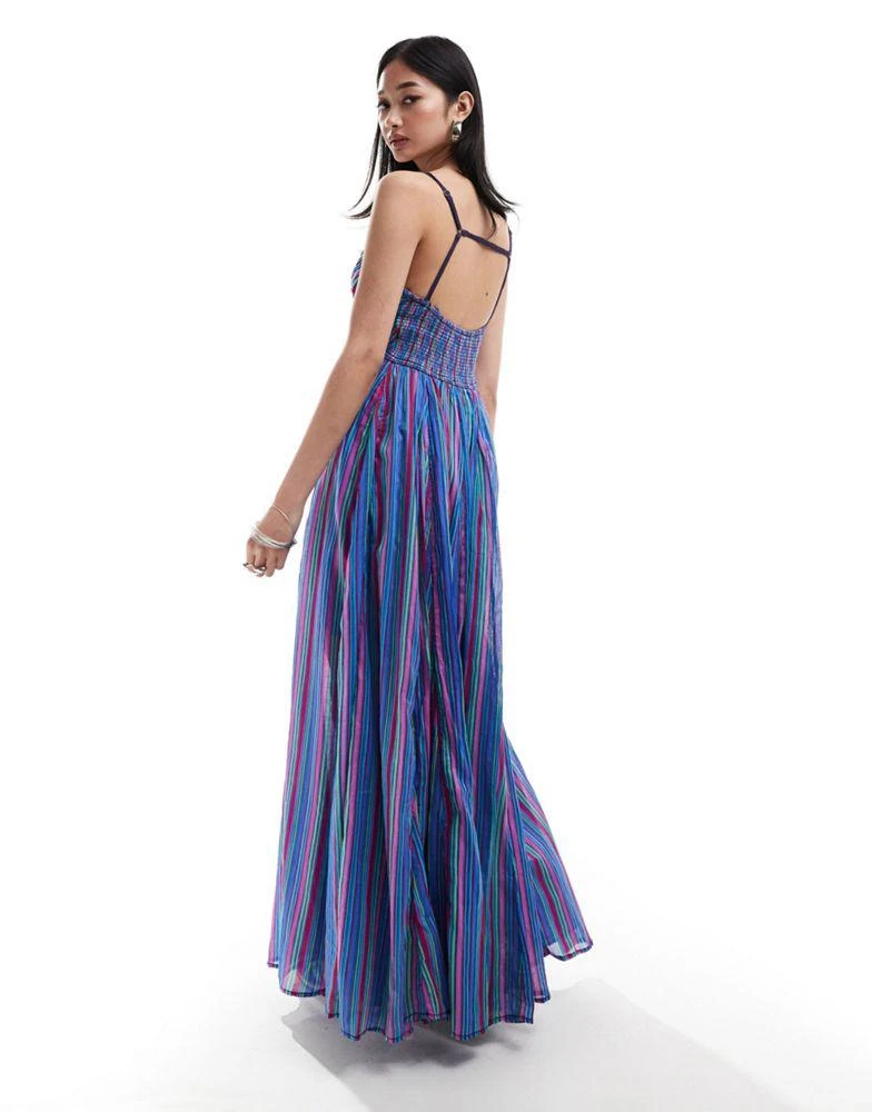 Free People Free People blue combo stripe maxi dress 2