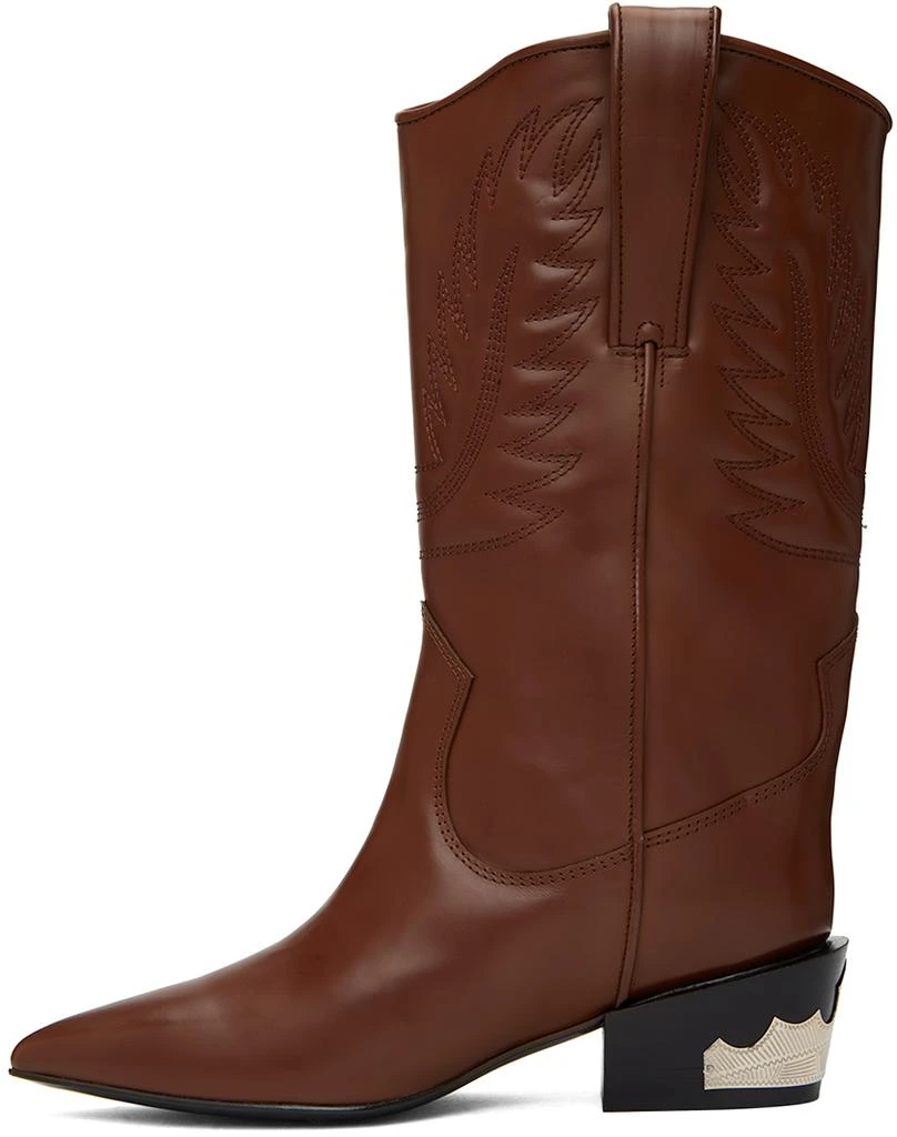 Toga Pulla Burgundy Topstitch Cowboy Boots 3