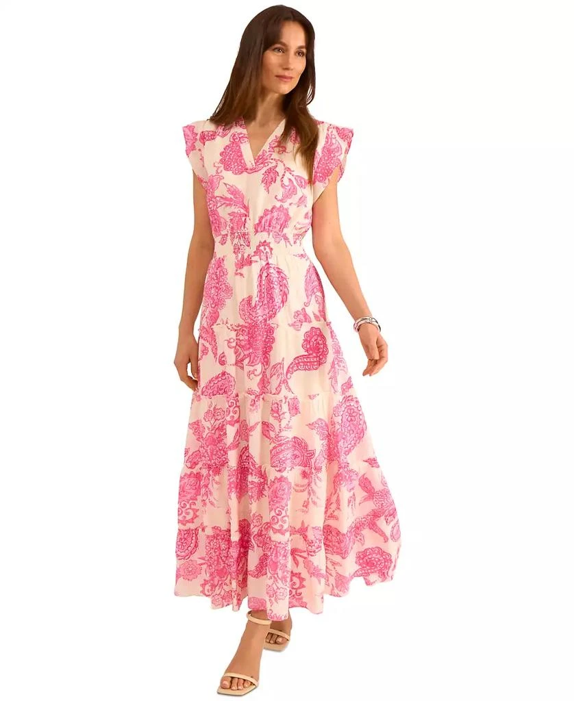 Vince Camuto Women's Floral-Print Smocked-Waist Maxi Dress 5