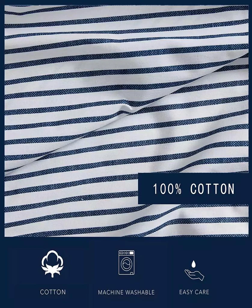 Nautica Harmead Cotton Percale 4-Piece Sheet Set, Queen 8