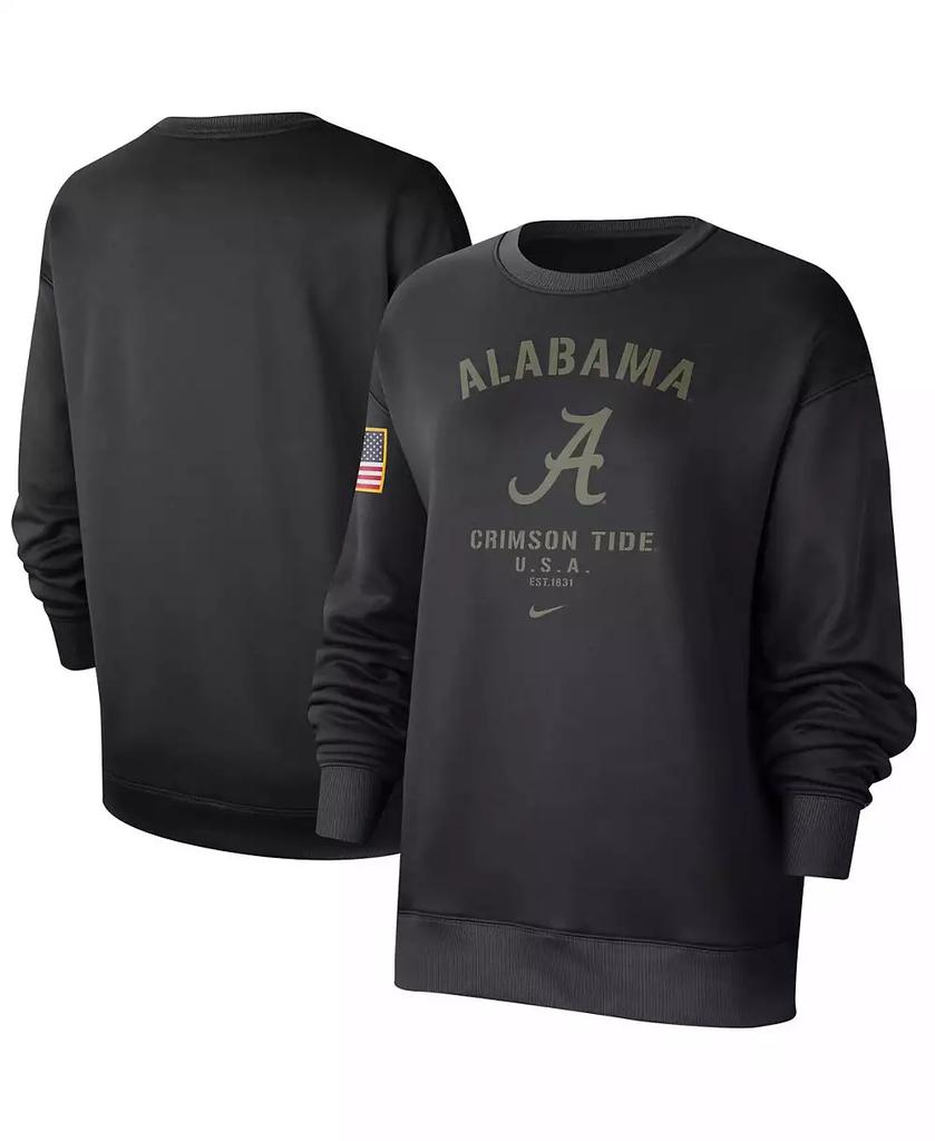 NIKE Women's Black Alabama Crimson Tide Military-Inspired Appreciation Therma Performance All-Time Pullover Sweatshirt