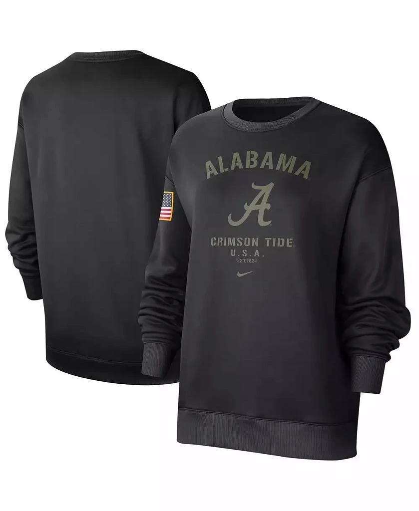 NIKE Women's Black Alabama Crimson Tide Military-Inspired Appreciation Therma Performance All-Time Pullover Sweatshirt 1
