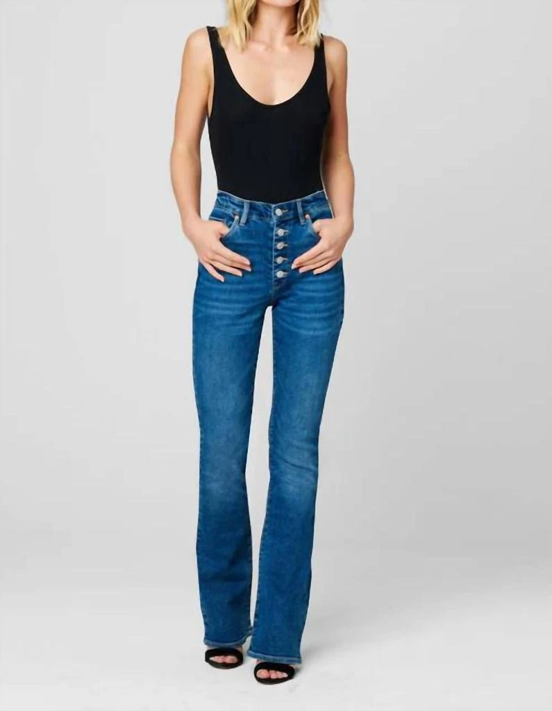 Blank NYC The Hoyt Making History Mini Boot Cut Exposed Button High Rise Denim 1