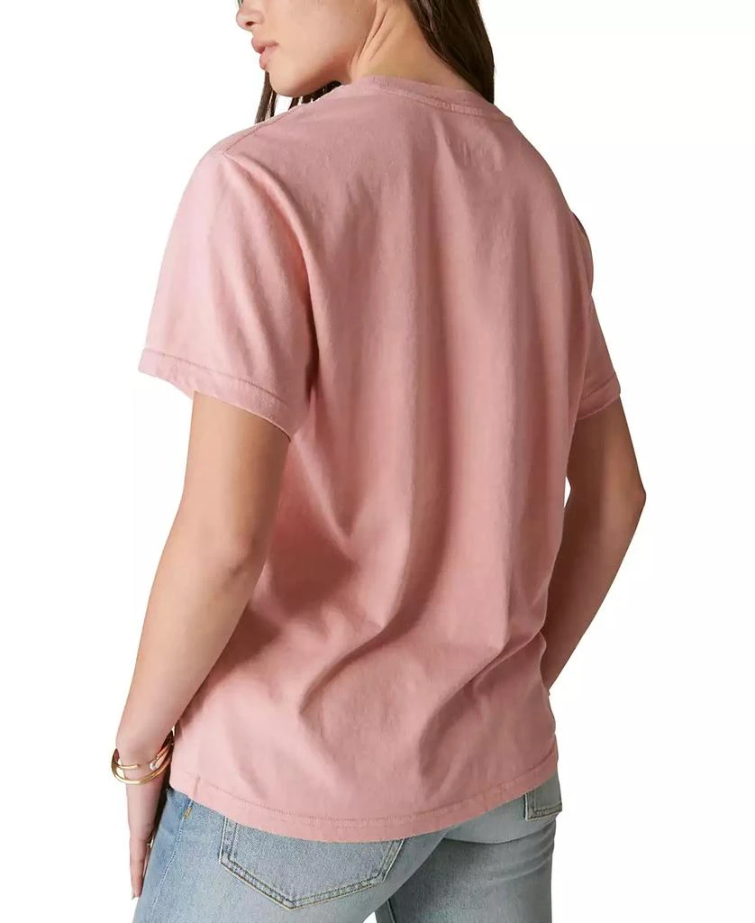 Lucky Brand Women's Bowie Cotton Embroidered Graphic T-Shirt 2