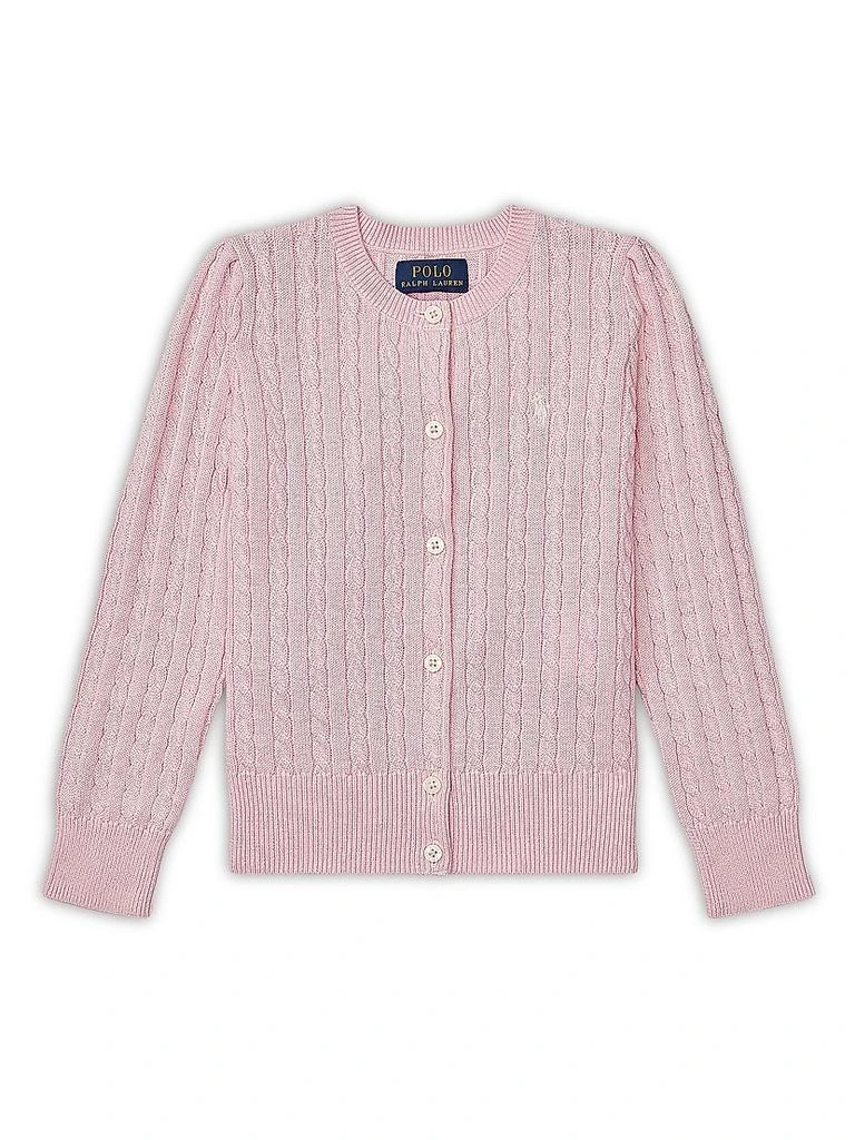 Ralph Lauren Girl's Cable-Knit Cotton Cardigan 1