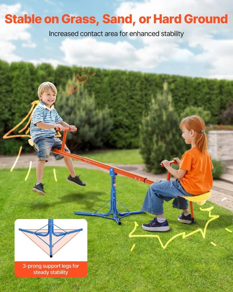 VVOR Kids Seesaw 100 lbs Capacity 360 Degrees Rotating Teeter Totter Aged 3+ 2