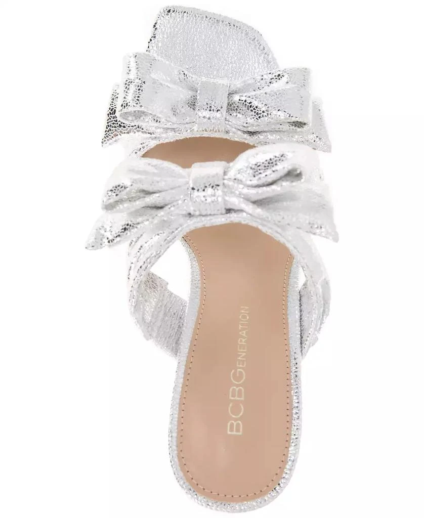 BCBG Women's Ramira Double-Band Bow High Heel Dress Sandals 4