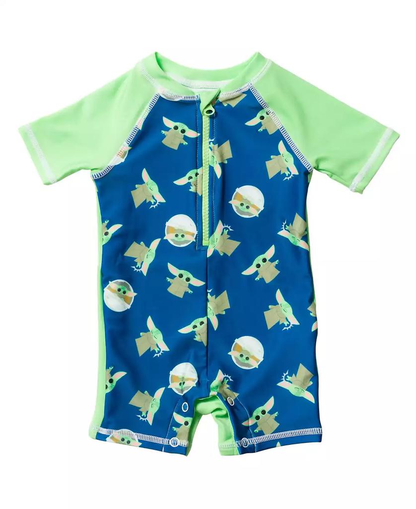 Star Wars Baby Boys Yoda Half Zip Up One Piece Bathing Suit
