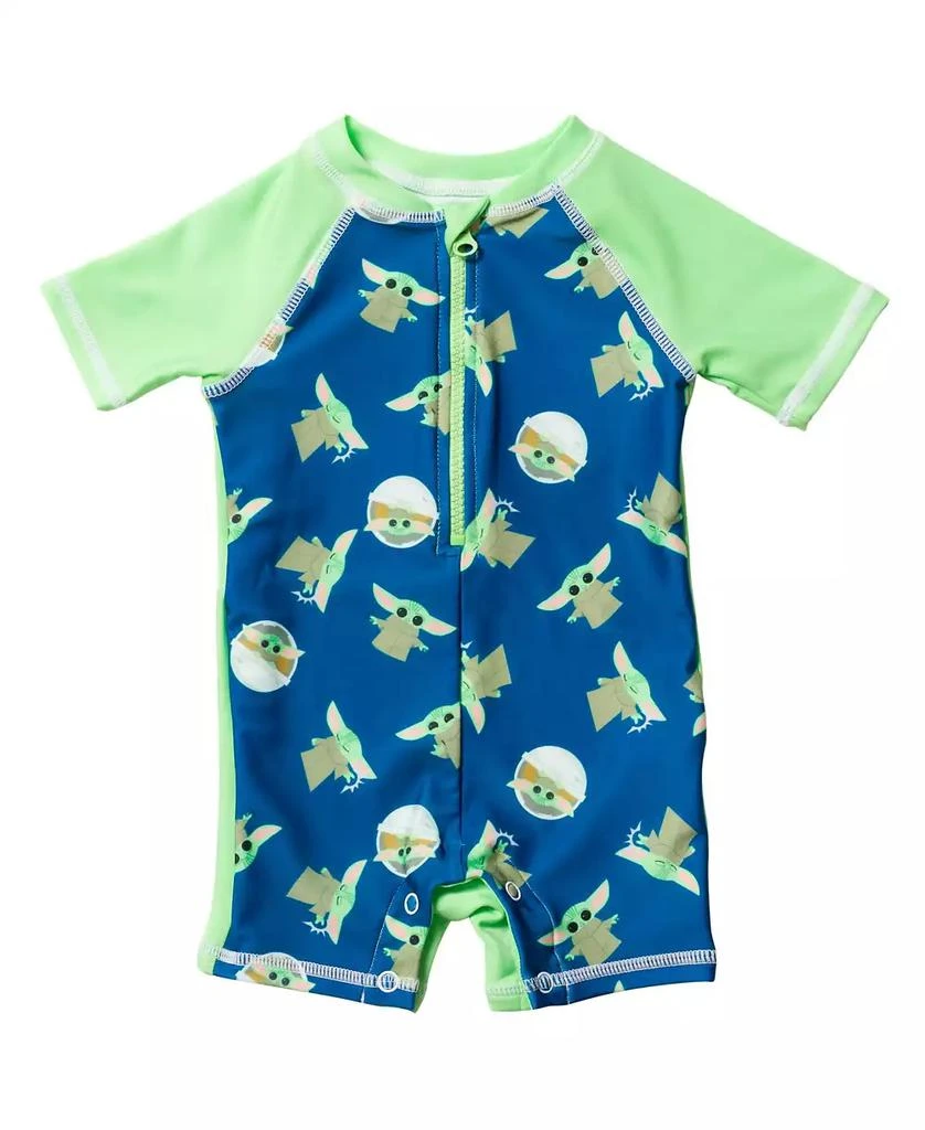 Star Wars Baby Boys Yoda Half Zip Up One Piece Bathing Suit 2