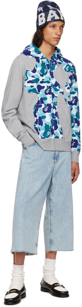 【A BATHING APE】ABC CAMO PATCHWORK FULL ZIP HOODIE BLUE BAPE ABC Camo Patchwork Full Zip Hoodie Blue Men's - SS24 - US