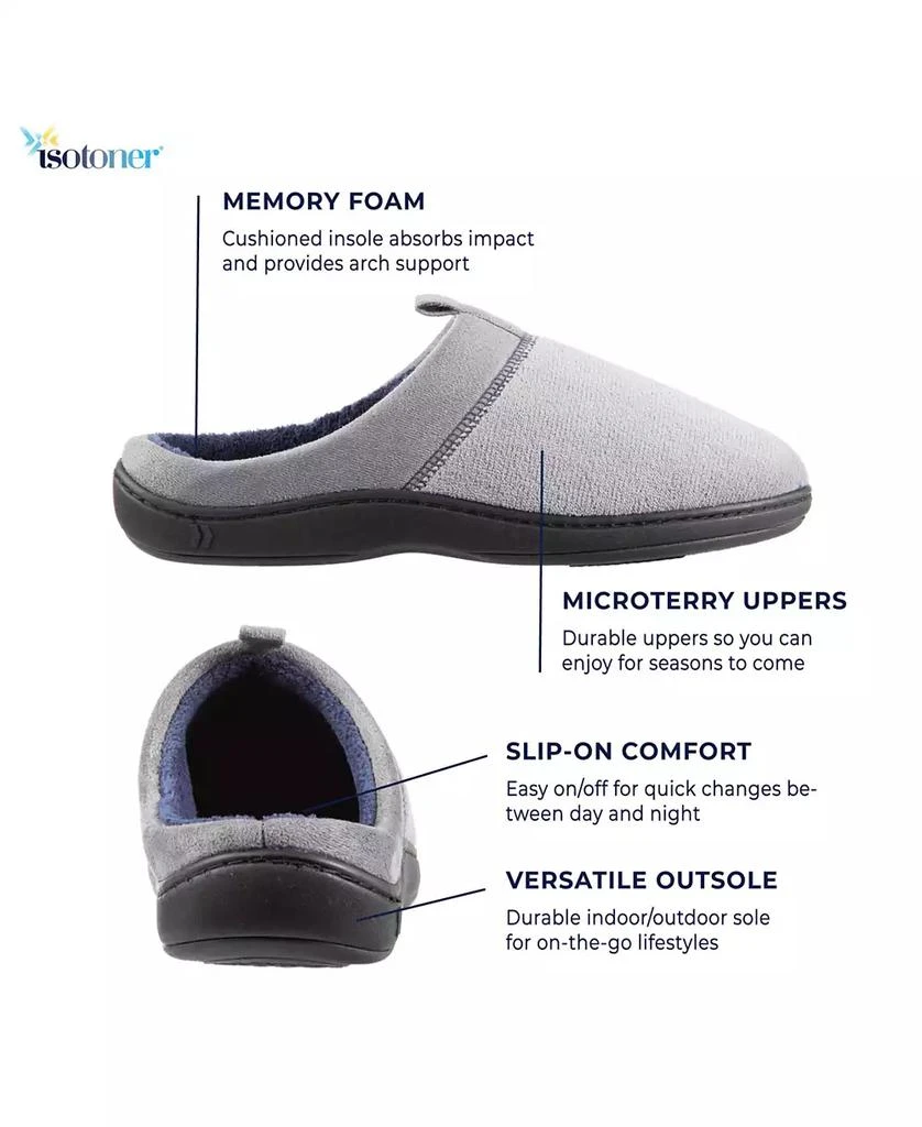 Isotoner Signature Isotoner Signature Men's Microterry Jared Hoodback Slippers with Memory Foam 6