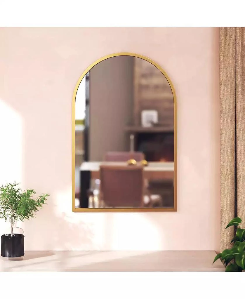 MERRICK LANE Muriel Arched Metal Framed Wall Mirror For Entryways, Dining Rooms, And Living Rooms 6