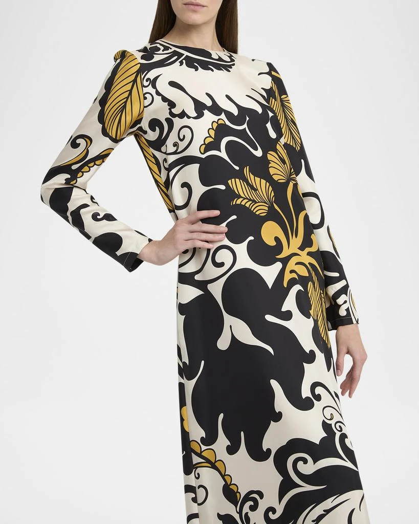 LA DOUBLE J Marea-Print Long-Sleeve Maxi Swing Dress 5