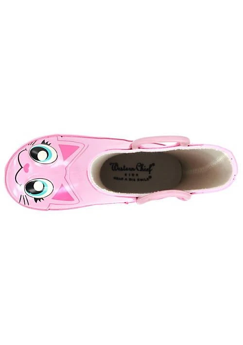 Western Chief Chief Toddler Youth Girls Pink Kitty Rain Boot 3