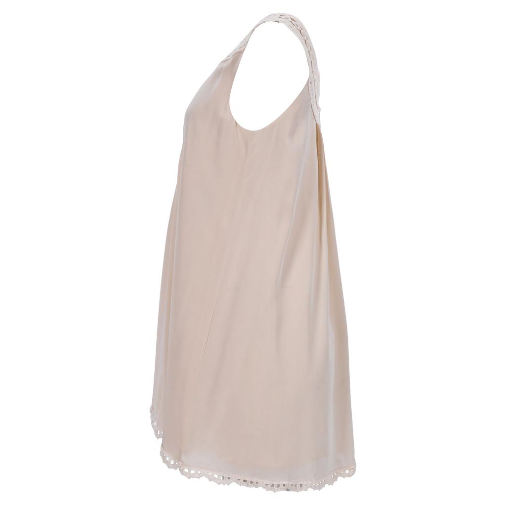 Temperley London Swiss Dot Lace Straps Mini Dress in Ivory Silk