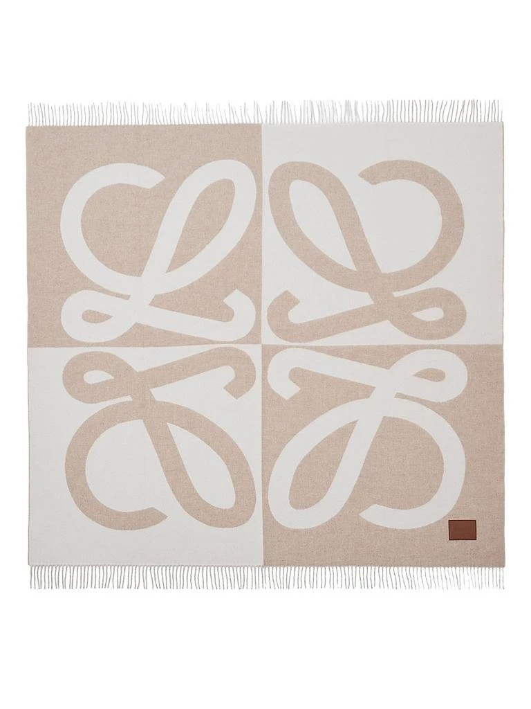Loewe Monogram Wool-Cashmere Throw Blanket