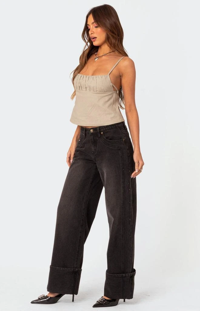 Edikted Vesper Cuffed Low Rise Jeans 3