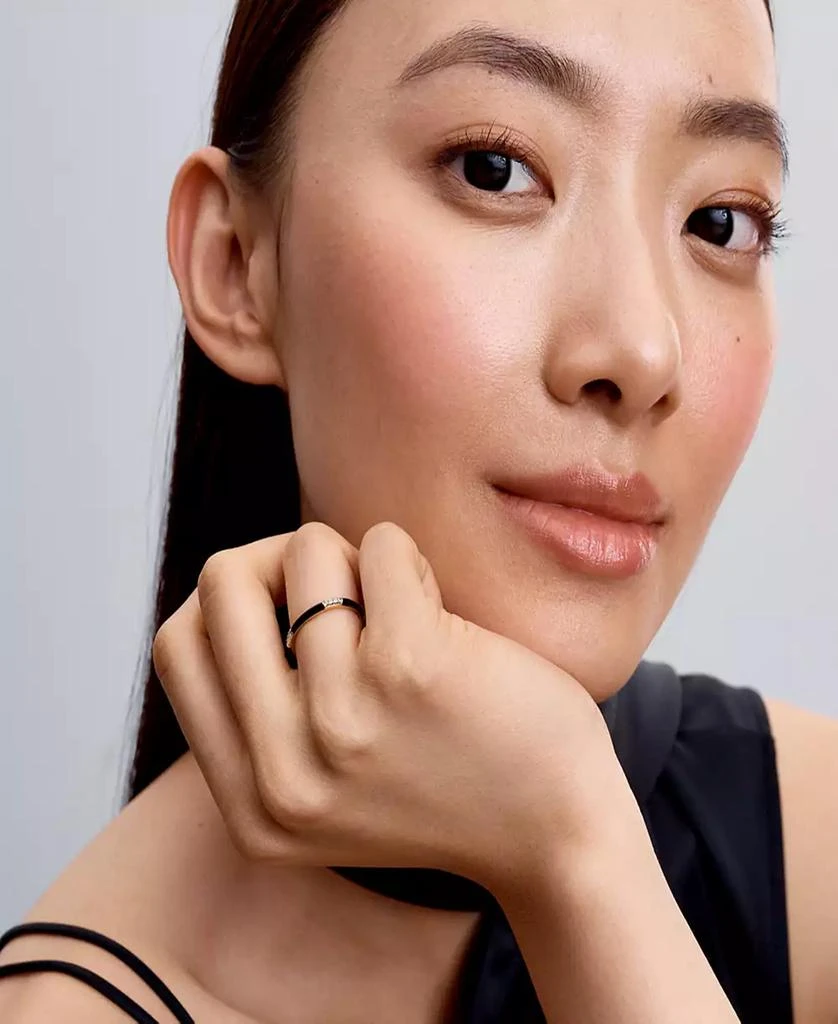 PANDORA Black Enamel and Stones Statement Ring 3