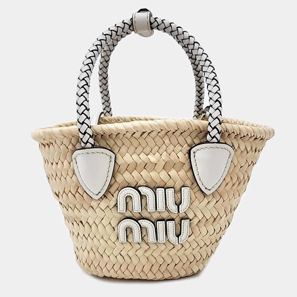 Miu Miu Miu Miu raffia tote and shoulder bag 1