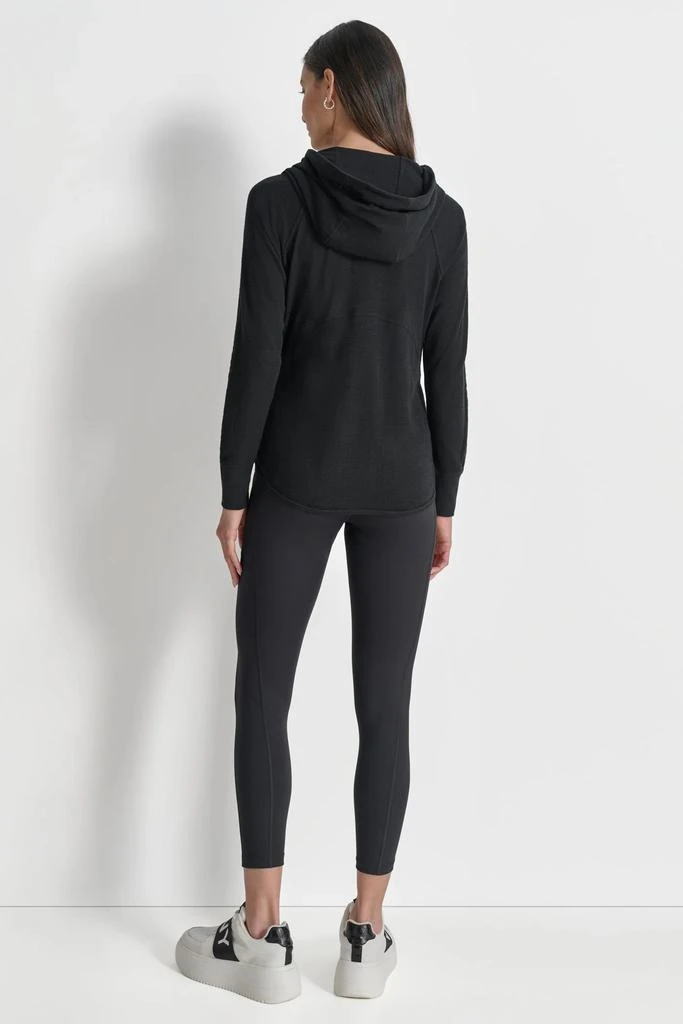 DKNY MINI SLUB WAFFLE FULL ZIP HOODIE 2