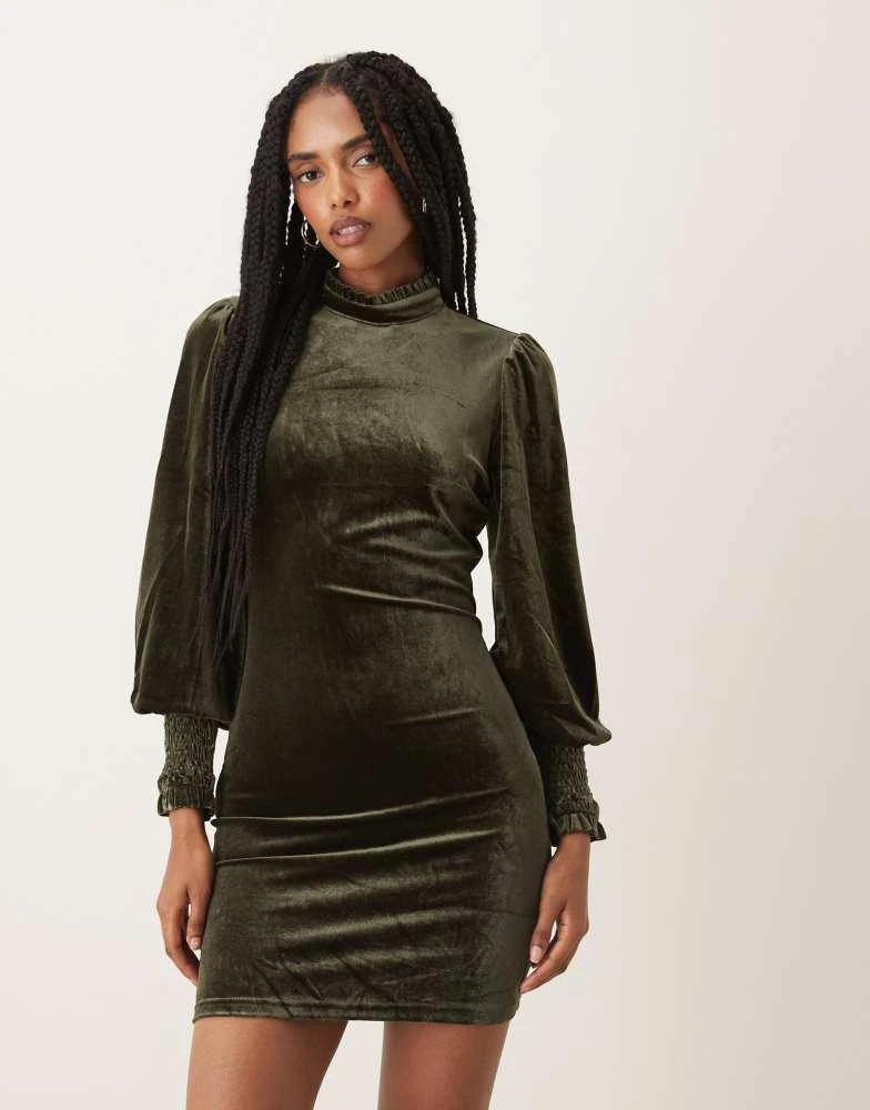Shop Collective The Label High neck open back mini dress in dark olive velvet on Sale at BeyondStyle Get 65% Off Collective The Label High neck open back mini dress in Shop Collective The Label High neck open back mini dress in dark olive velvet on Sale at BeyondStyle Get 65% Off Collective The Label High neck open back mini dress in