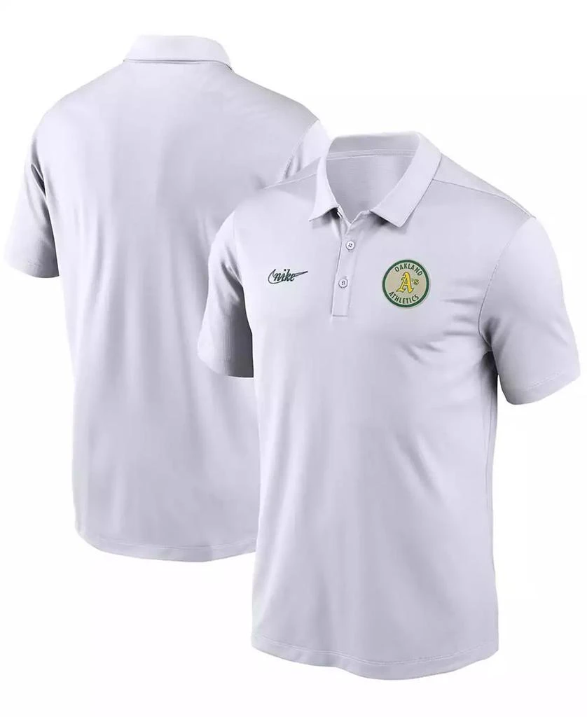 NIKE Men's White Oakland Athletics Cooperstown Collection Logo Franchise Performance Polo 1