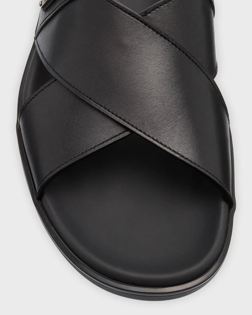 Prada Men's Leather Crisscross Slide Sandals 5