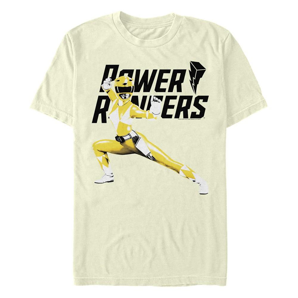 Fifth Sun Men's Power Rangers Big Yellow Ranger Short Sleeve T-shirt