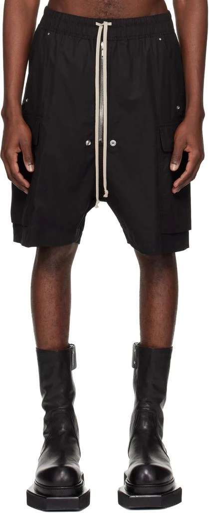 Rick Owens Black Temple Cargobela Shorts 1