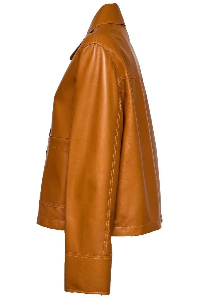 Sword Sword Buttoned Leather Jacket 3