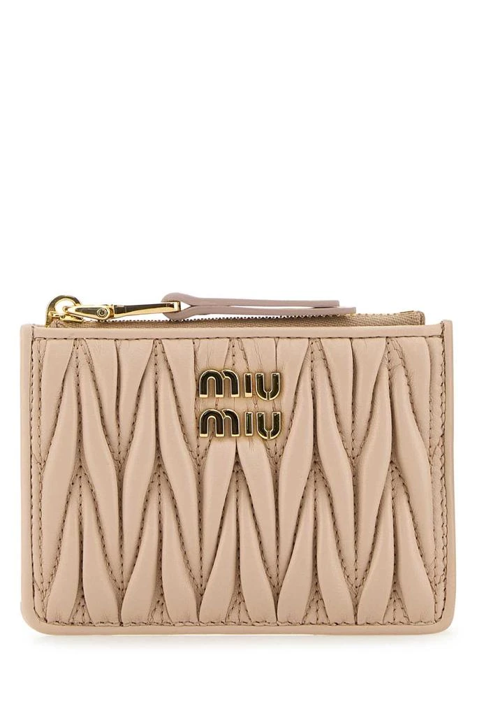 Miu Miu Powder Pink Nappa Leather Card Holder 1