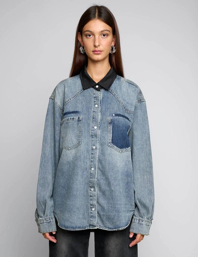 Pixie Market Two Tone Denim Shirt 2